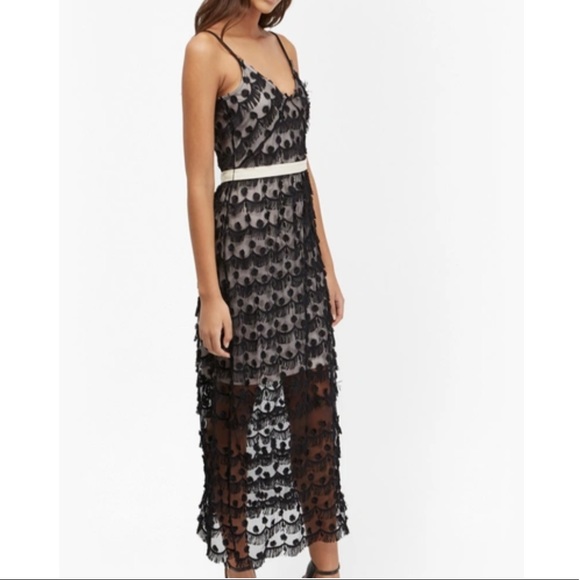 French Connection Tassel Beach Textures Maxi Dress in Black - Picture 1 of 4